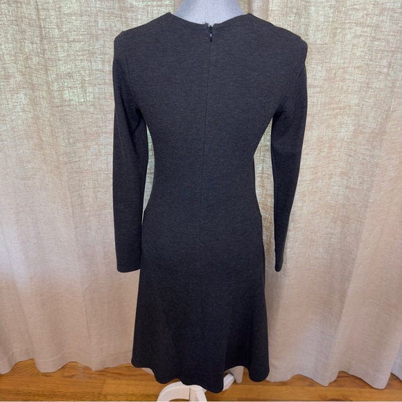 Theory, charcoal gray, long sleeve, midi, A-line dress, size 4 - Picture 9 of 13
